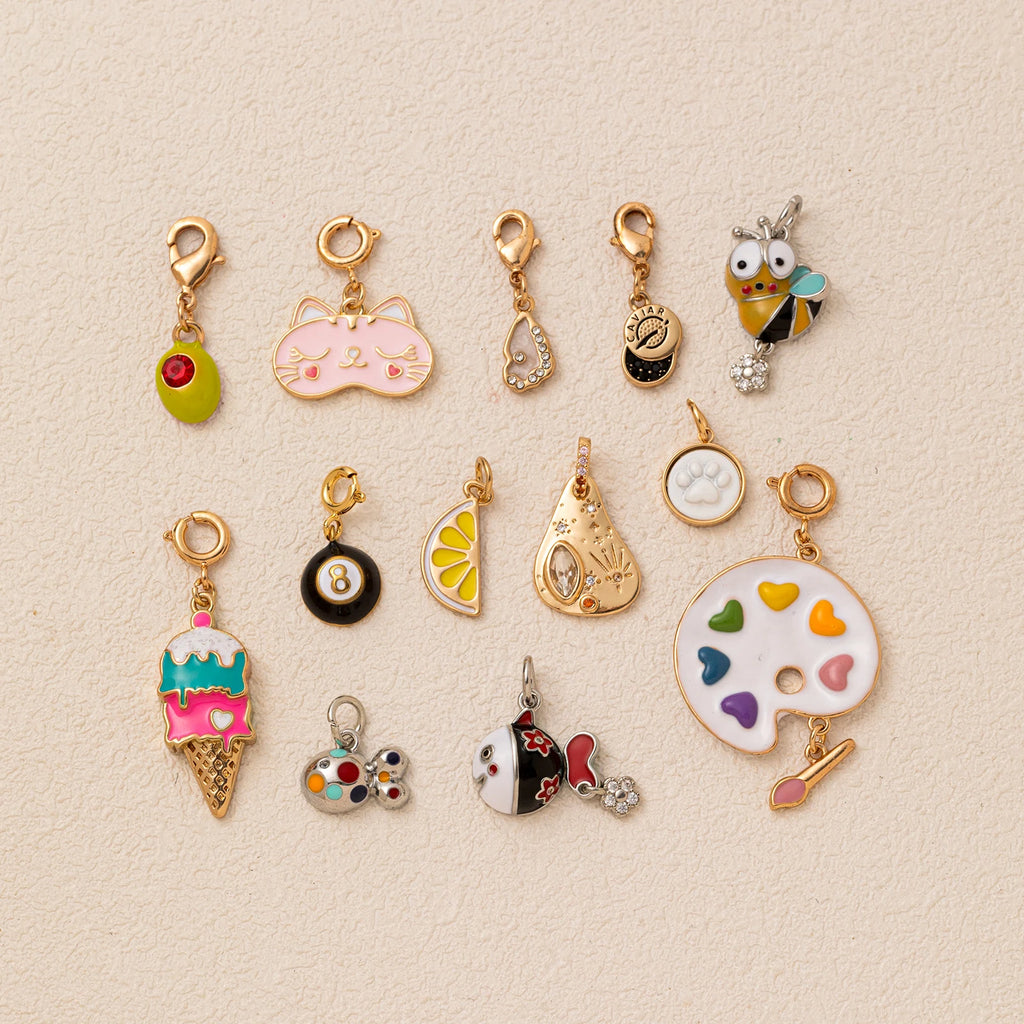 【DIY Pendant】18K Gold Plated Copper Enamel Charm Pendant - PC001