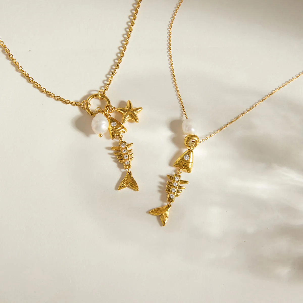 Mini Shell Charm Necklace — Stainless Steel · PS167
