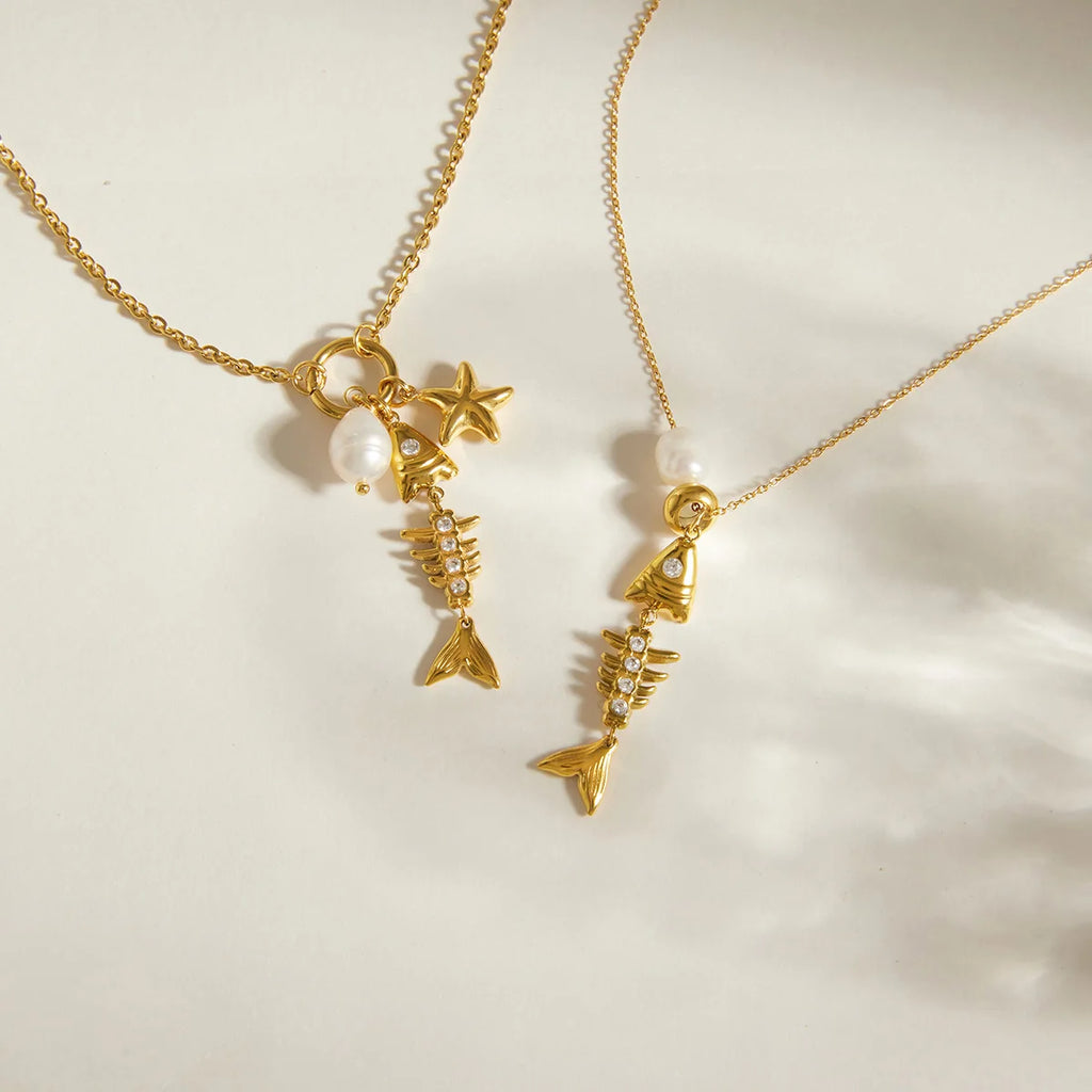 Mini Shell Charm Necklace — Stainless Steel · PS167