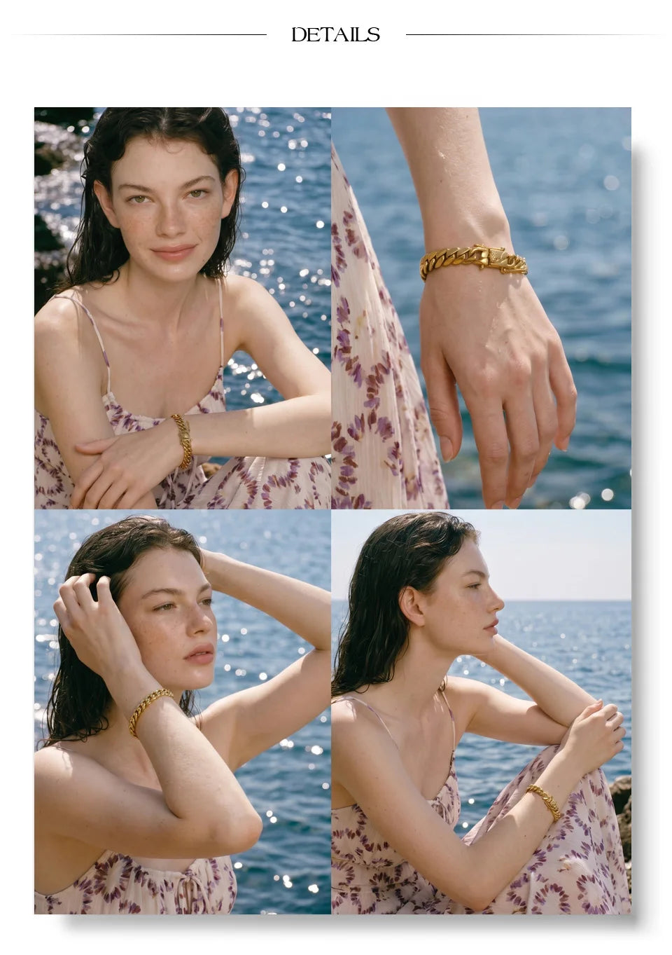 Geometric Chain Bracelet — Gold-Plated Stainless Steel · PS1766