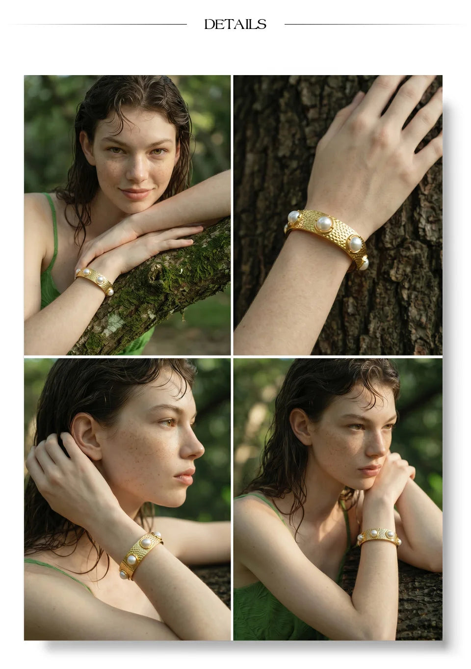 Pearl Geometric Bracelet — Gold-Plated Stainless Steel with Pearl · PS1399