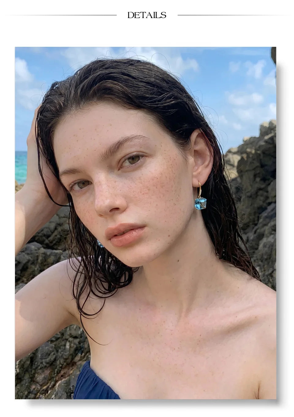 Crystal Geometric Earrings — Gold-Plated Stainless Steel with Crystal · PS1716