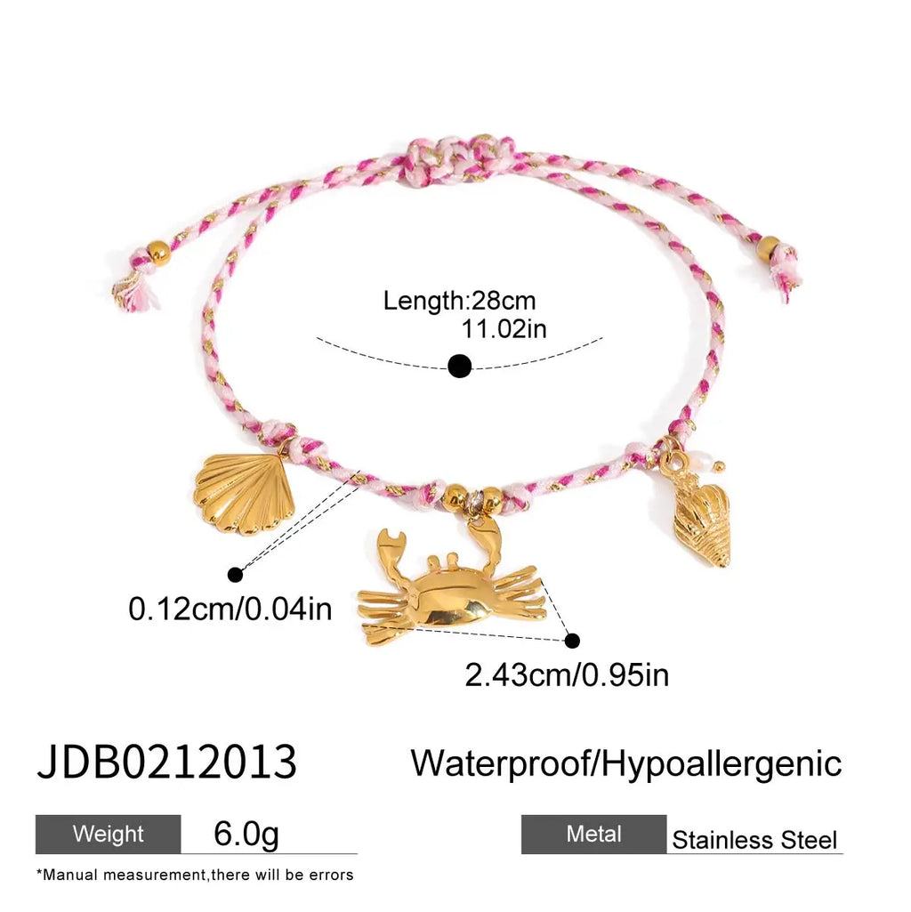 Sea Star Rope Bracelet — Stainless Steel · PS341