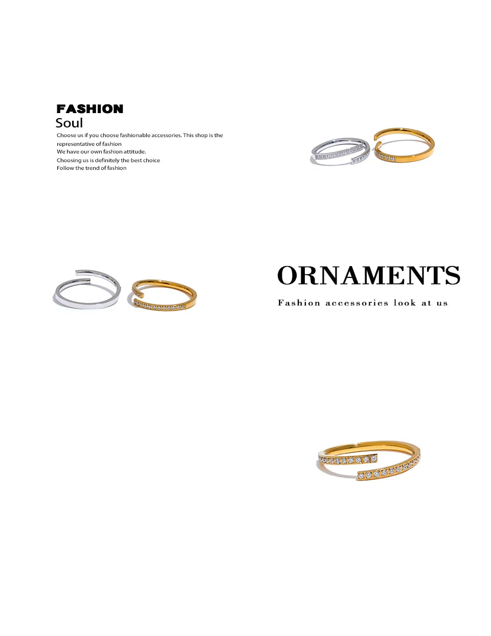 Cubic zirconia minimalist geometric ring in gold-plated stainless steel with cubic zirconia.