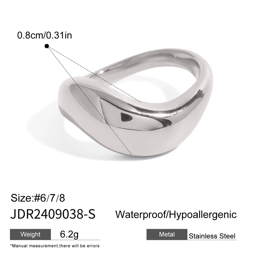 Chunky Silver Ring Stack — Stainless Steel · PS254