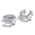 Cubic Zirconia Geometric Earrings — Gold-Plated Stainless Steel with Cubic Zirconia · PS1505
