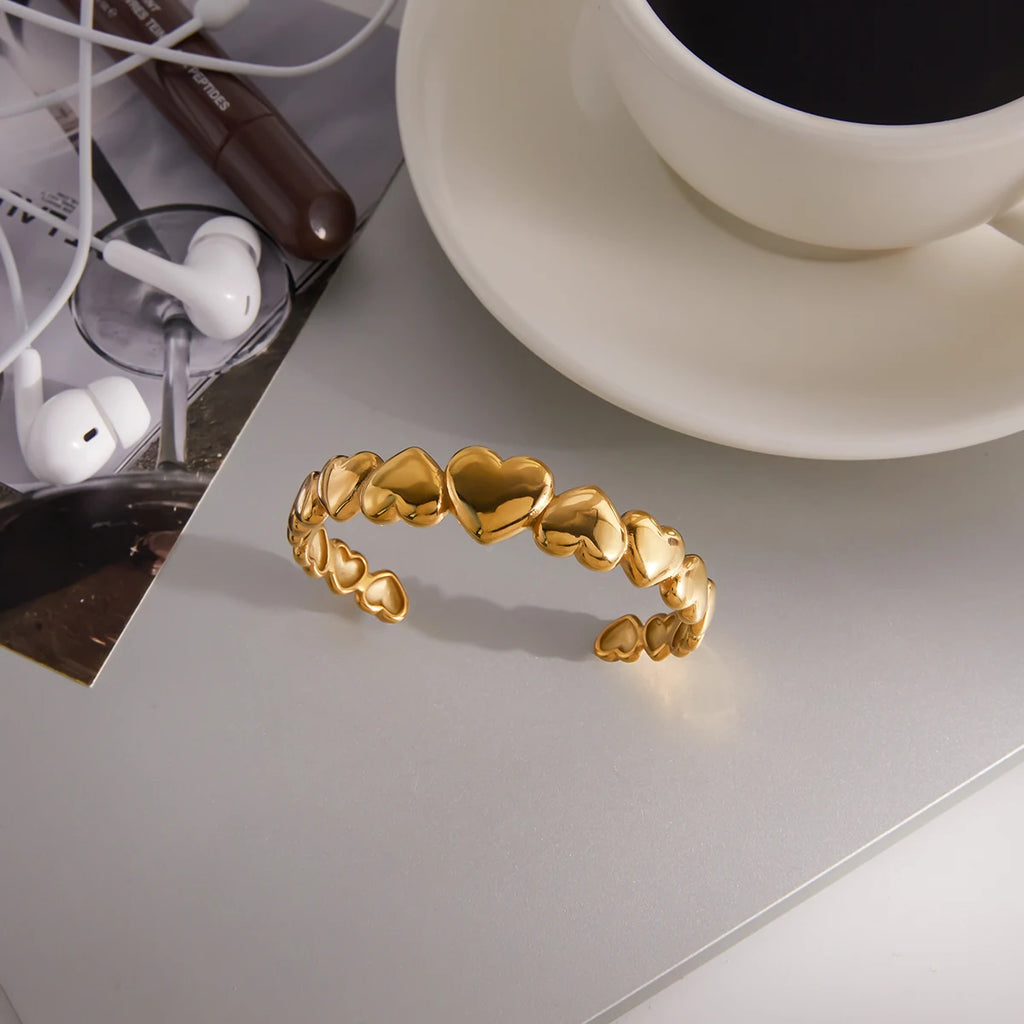 Heart Open Bracelet — Stainless Steel · PS316