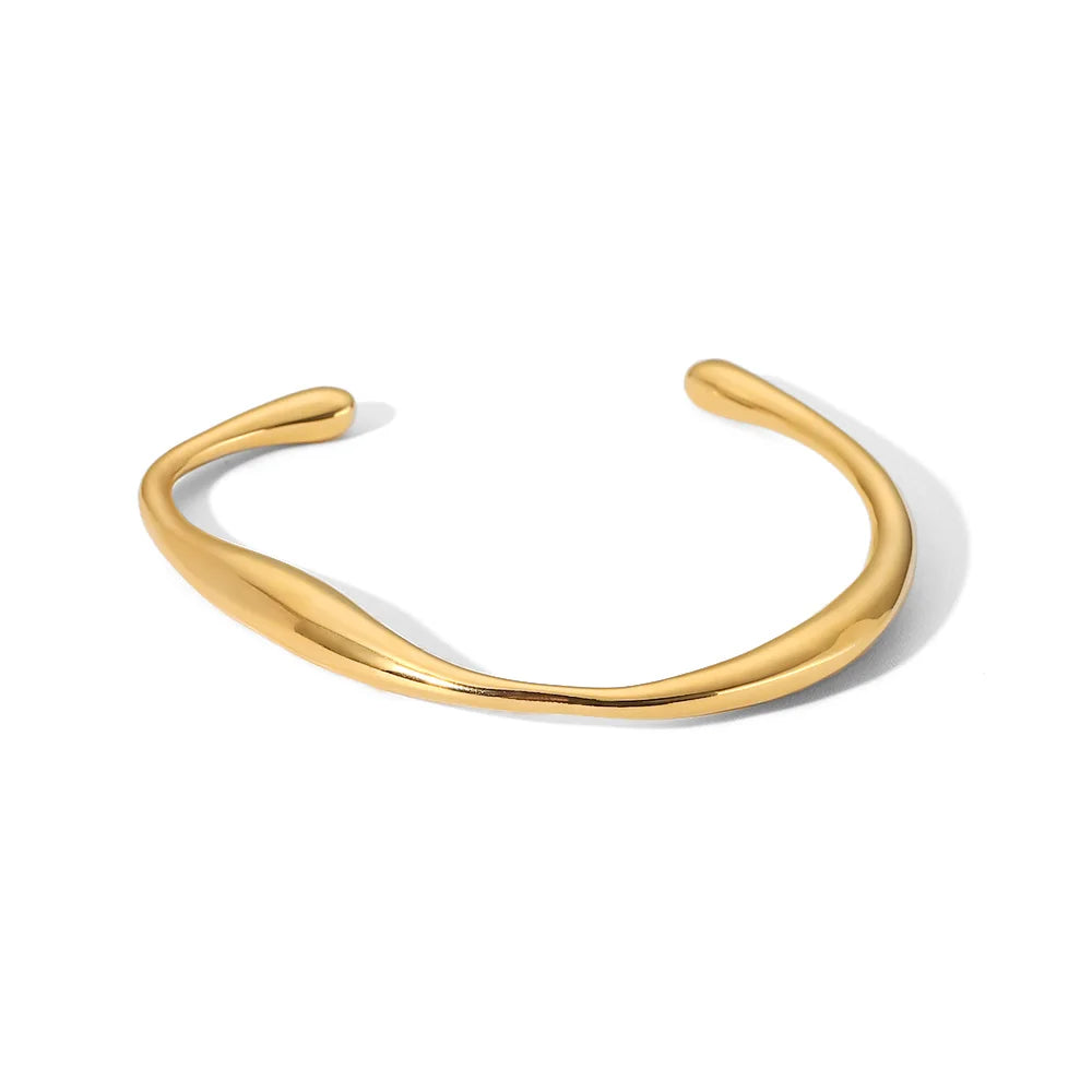 Wide Cuff Open Bracelet — Stainless Steel · PS380