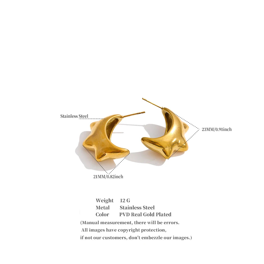 Geometric earrings in gold-plated stainless steel.