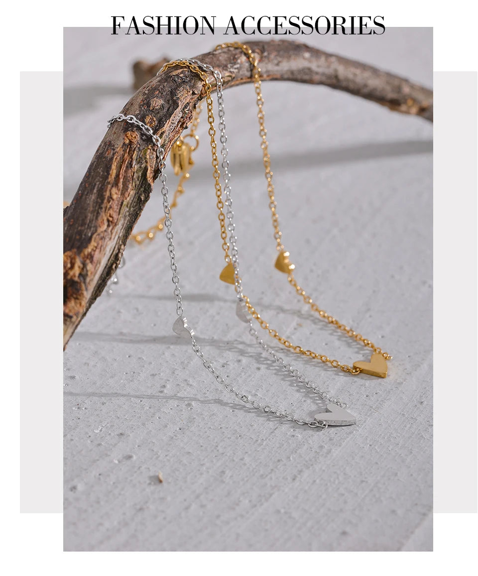 Heart Chain Anklet — Gold-Plated Stainless Steel · PS1660