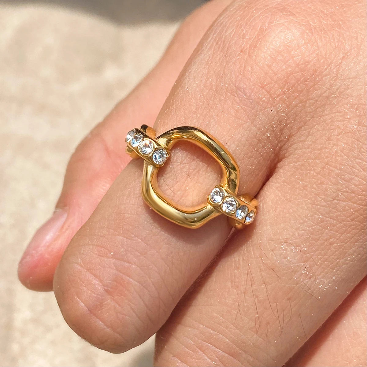 Pearl Loop Ring — Stainless Steel · PS227