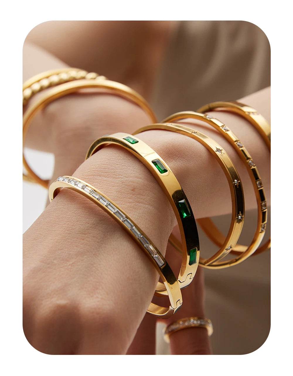 Zircon Crystal Bracelet — 316L Stainless Steel · PS462