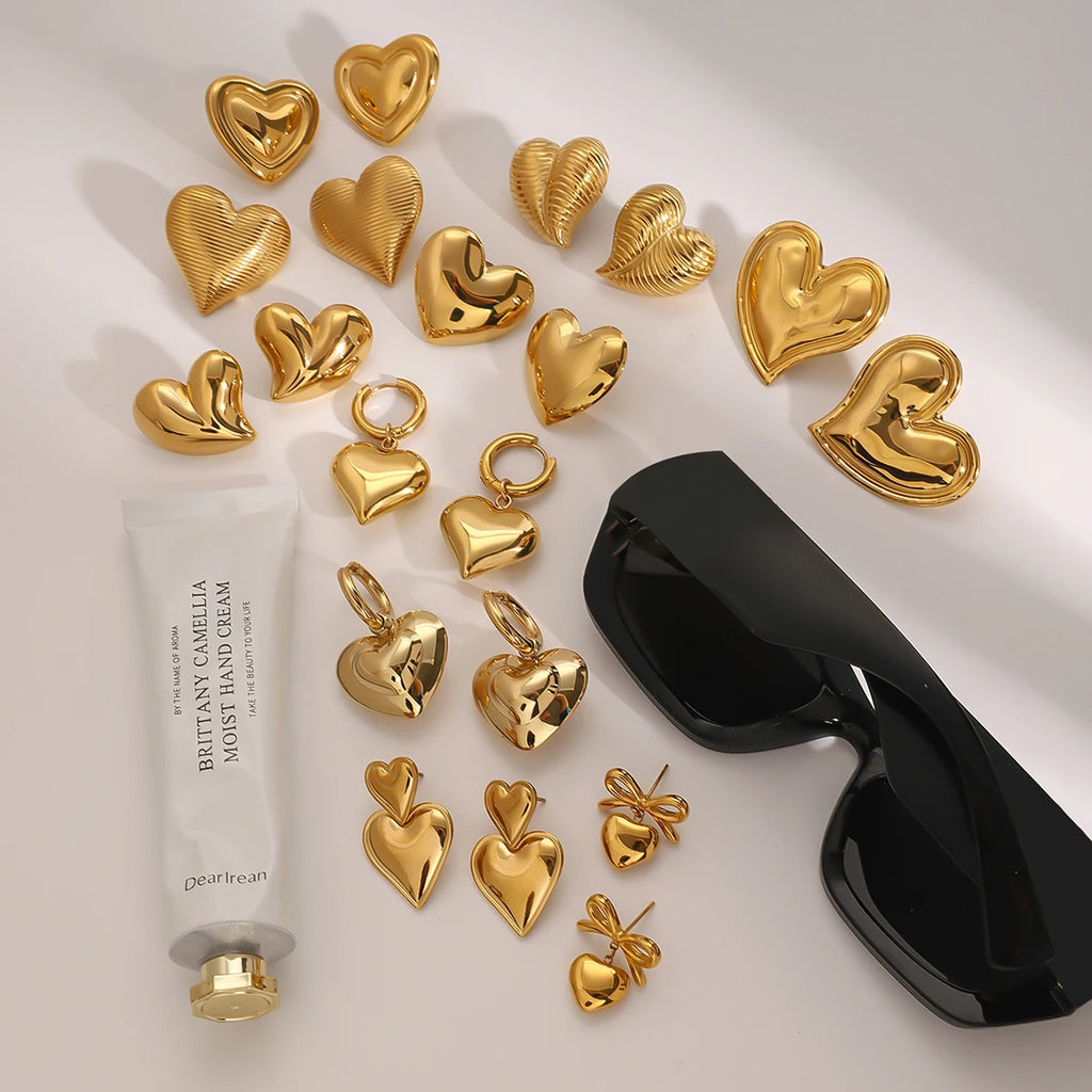 Mini Heart Stud Earrings — Stainless Steel · PS063