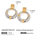 Two-Tone Ring Drop Earrings — 18K Gold Plated · PA010