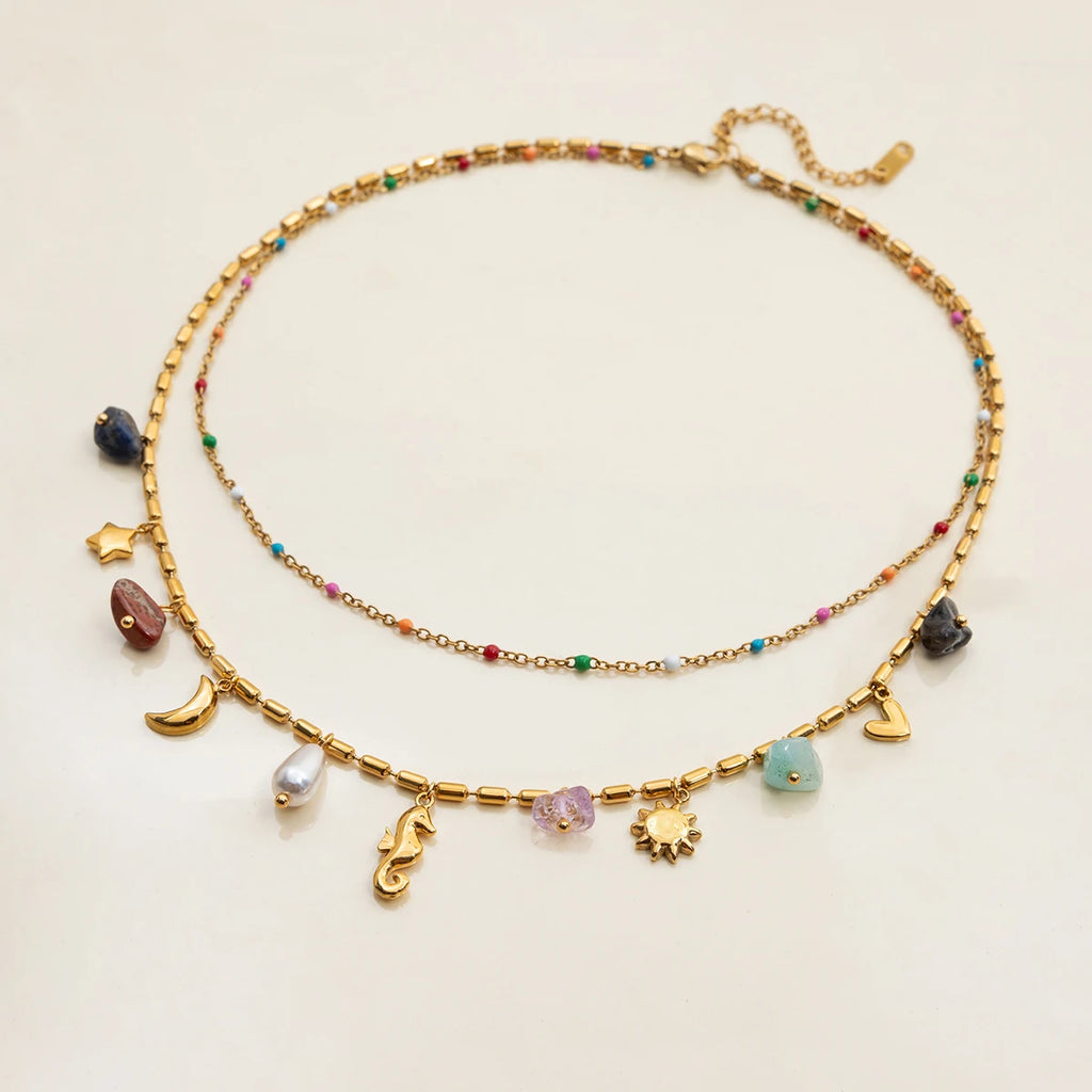 Color Charm Chain Necklace — Stainless Steel · PS175