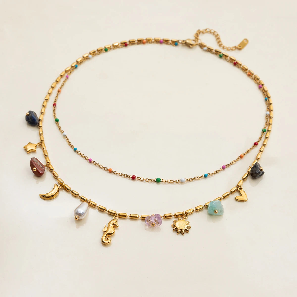 Color Charm Chain Necklace — Stainless Steel · PS175