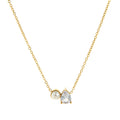 Titanium steel ins teardrop pearl December birthstone necklace zircon pendant gold-plated color preservation