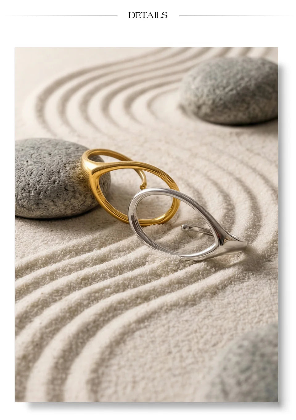Geometric ring in 18K gold-plated stainless steel.