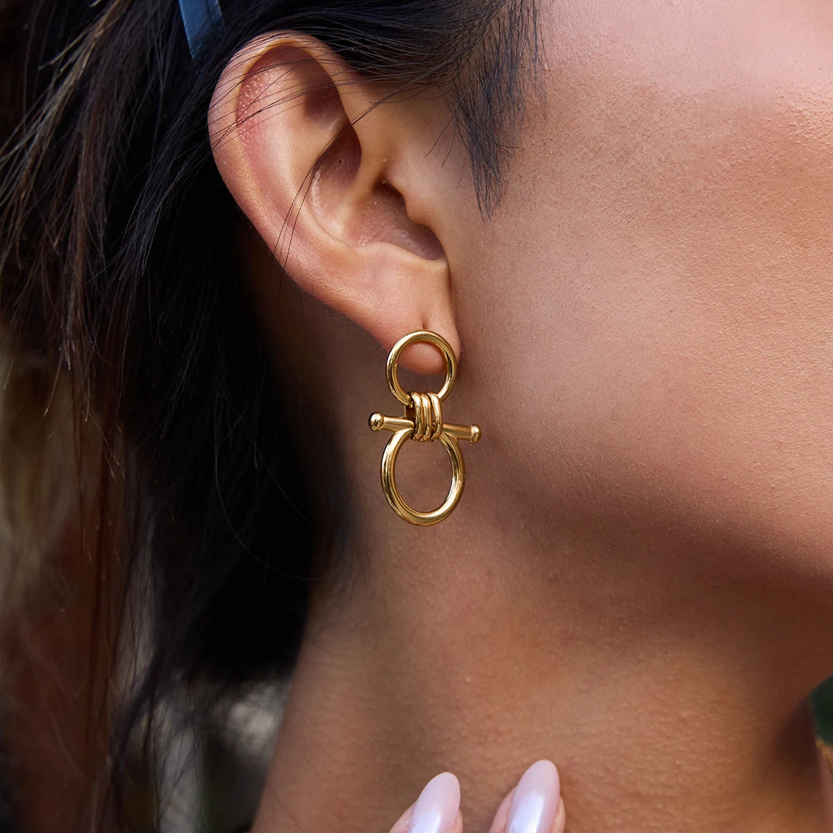 Equestrian Smooth Earrings — Stainless Steel · PS303