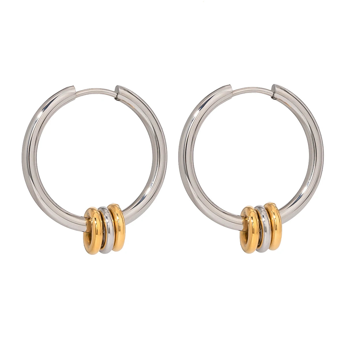 Mixed Hoop Earrings — Stainless Steel · PS096