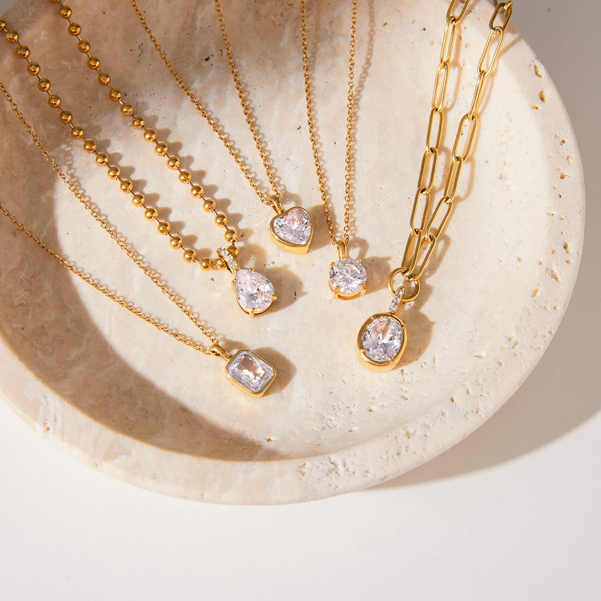 Heart Geometric Necklace — Stainless Steel · PS314