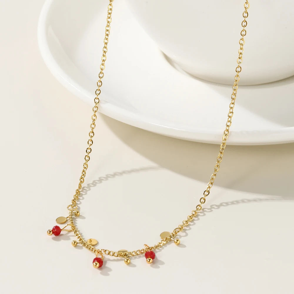 Chain Splice Charm Necklace — 316L Stainless Steel · PS418