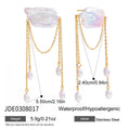 Pearl Chain Tassel Earrings — Stainless Steel · PS083
