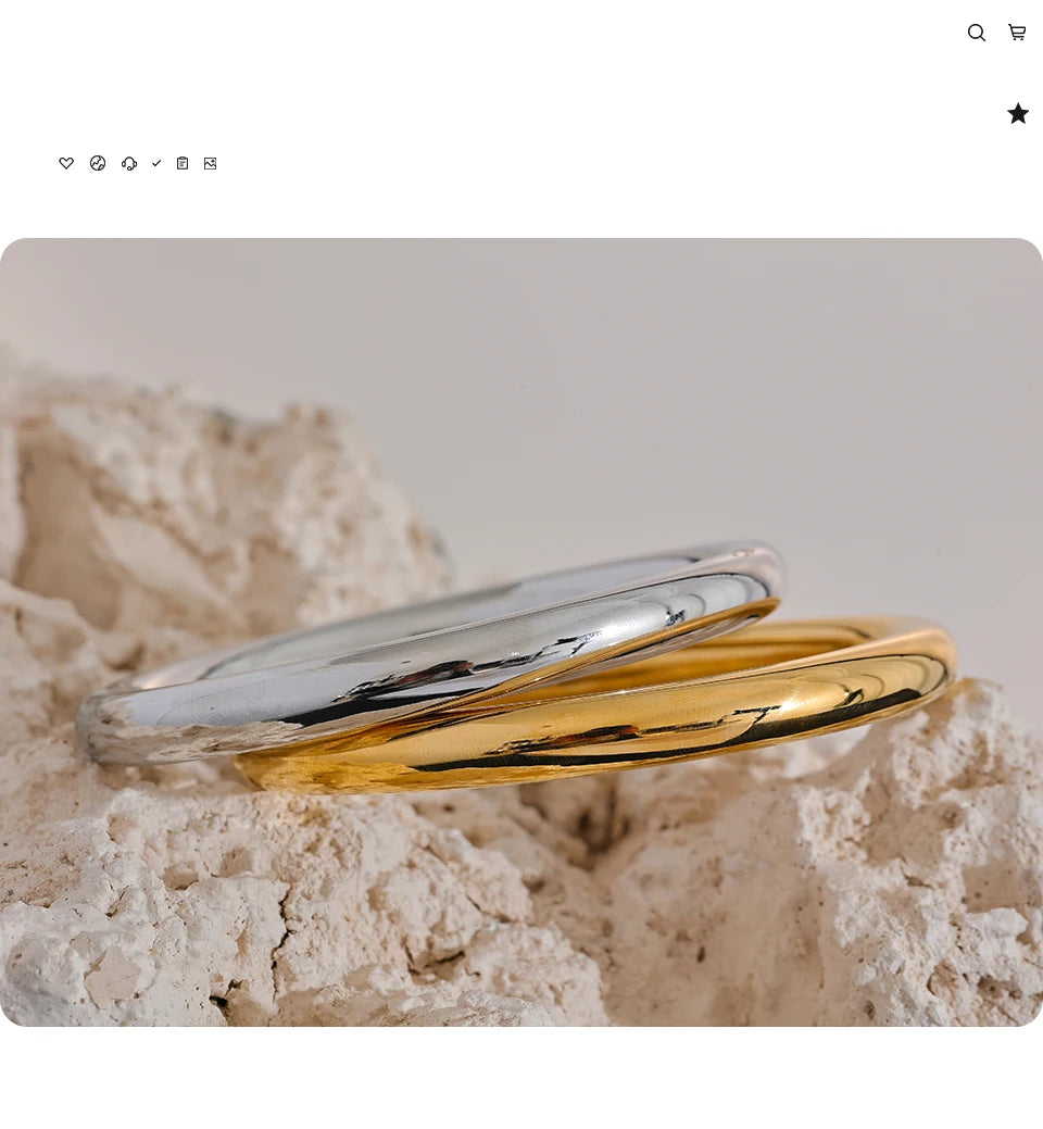 Hammered Geometric Bracelet — Gold-Plated Stainless Steel · PS2018