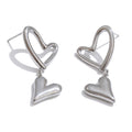 Heart earrings in gold-plated stainless steel.