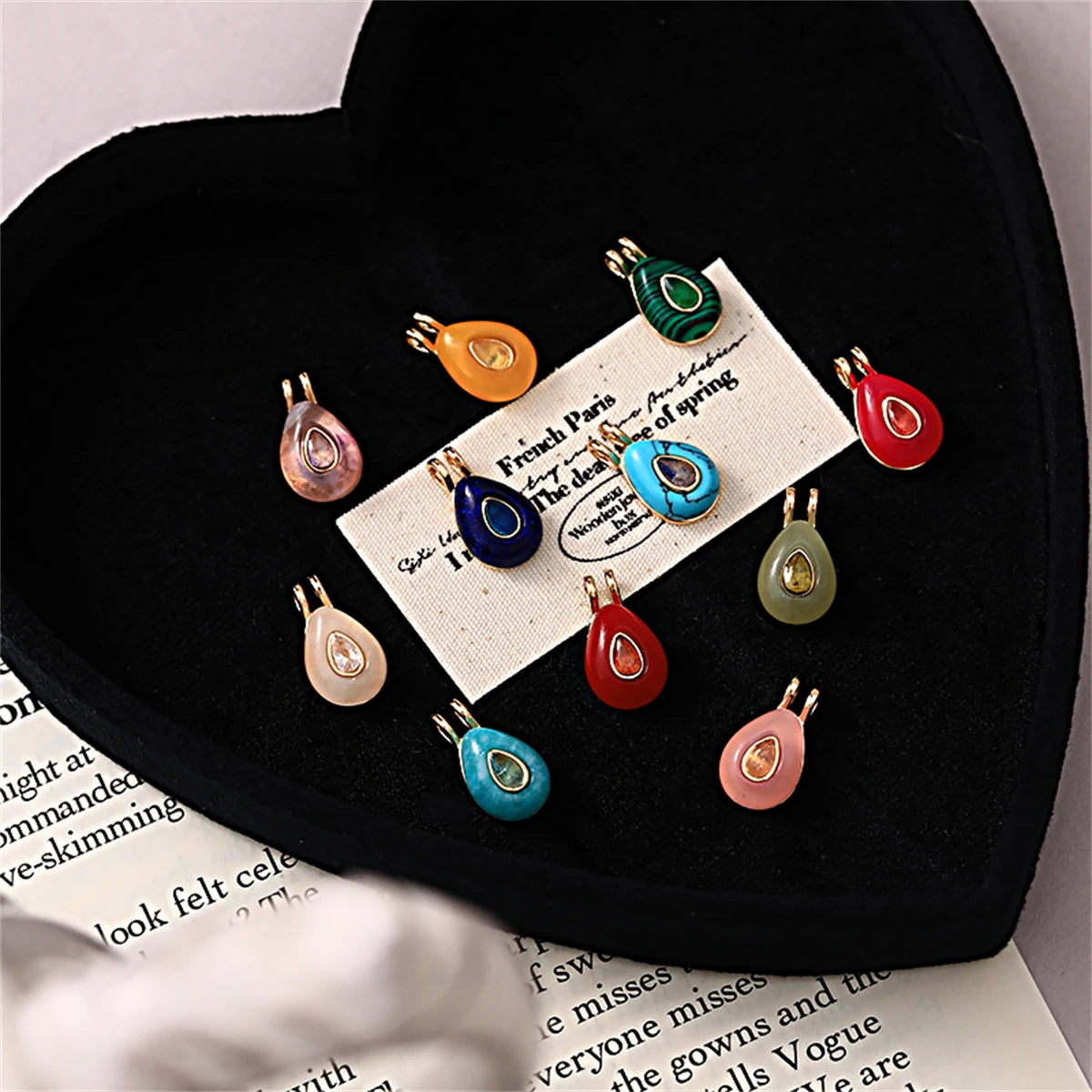 【DIY Pendant】Genuine Gold Plated Copper Birthstone Charm Pendant - PC016