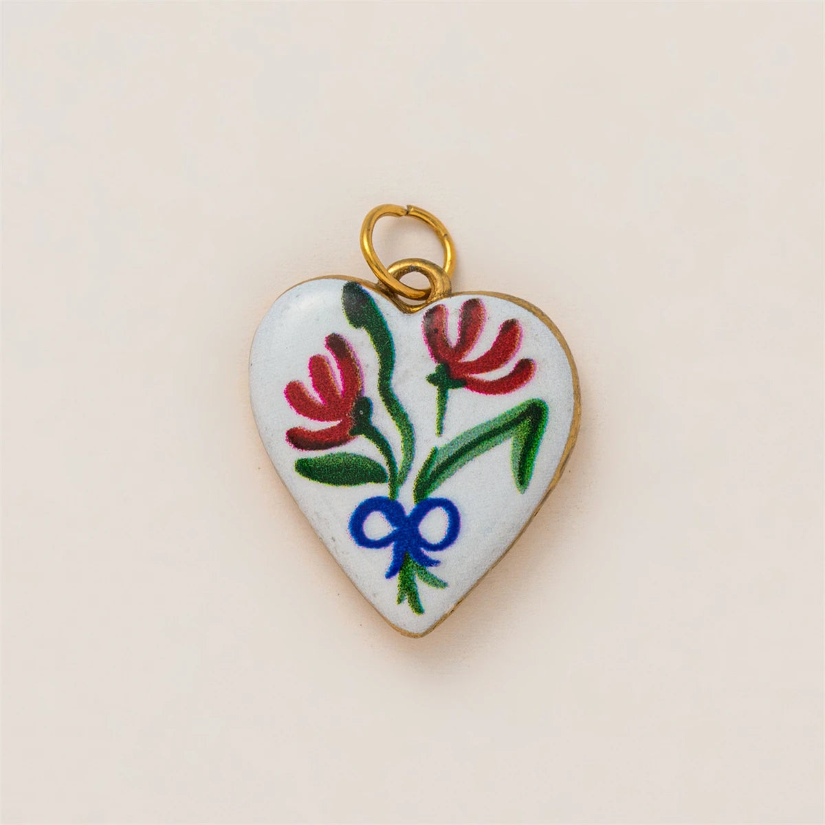 【DIY Pendant】Stainless Steel Floral Charm Pendant - PS011