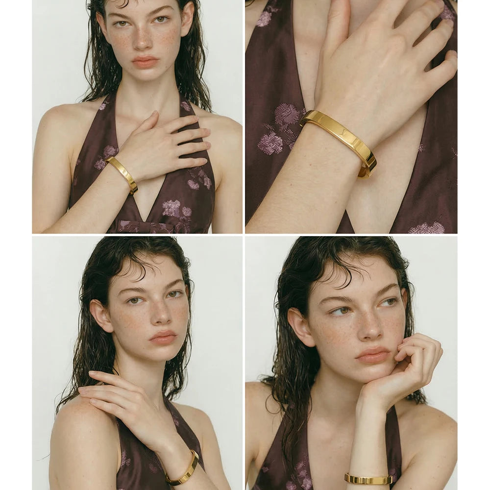 Geometric Bracelet — Gold-Plated Stainless Steel · PS1080