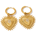 Cubic Zirconia Heart Earrings — Gold-Plated Stainless Steel with Cubic Zirconia · PS1622