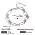 Two-Tone Paperclip Chain Bracelet Stack — Stainless Steel · PS040