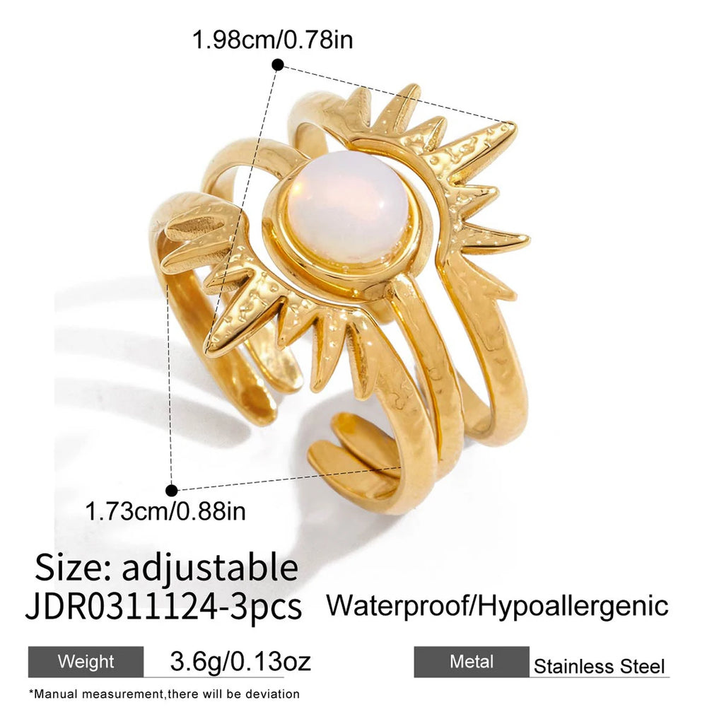 Sunburst Ring — Stainless Steel · PS129