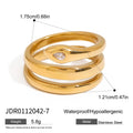 Snake Stone Ring Stack — Stainless Steel · PS244