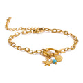 Freshwater Pearl Geometric Chain Bracelet — Gold-Plated Stainless Steel with Freshwater Pearl · PS1874