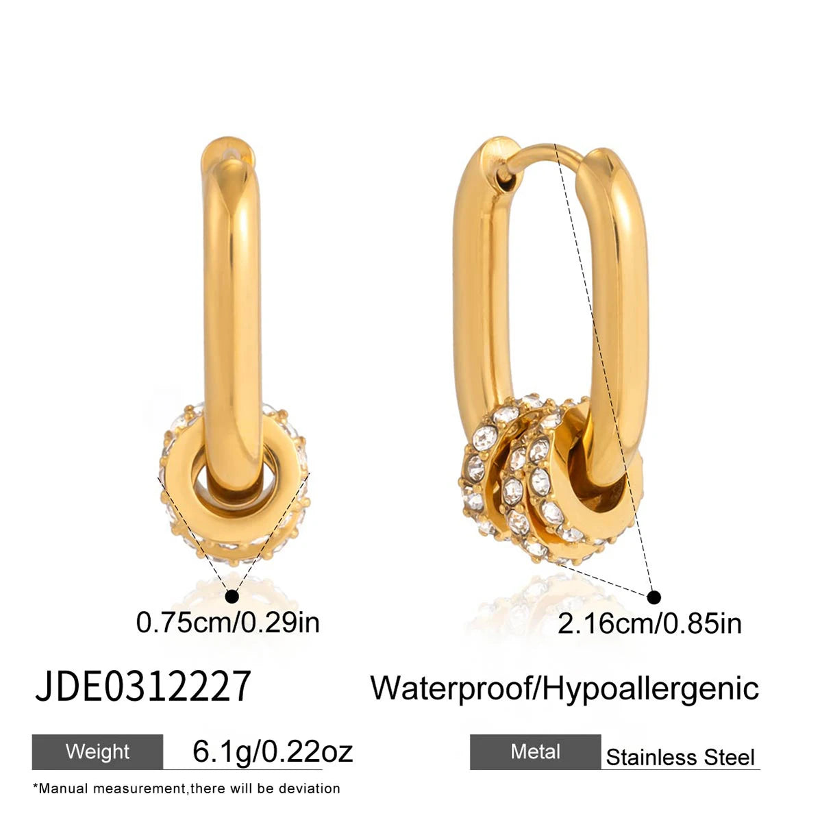 U-Shaped CZ Ear Cuff — Stainless Steel · PS372