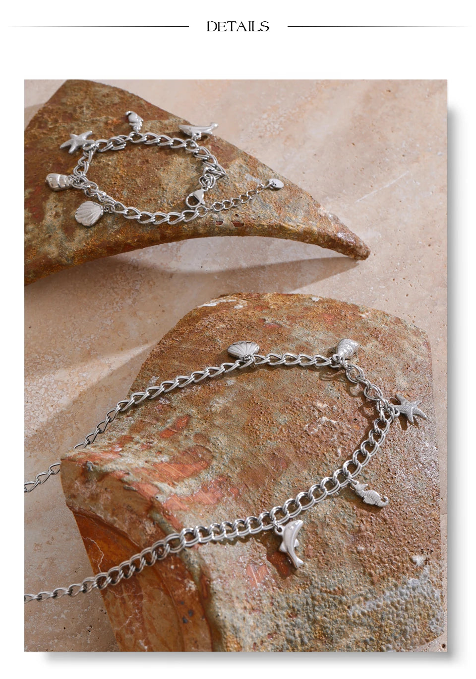 Shell star geometric necklace in gold-plated stainless steel with shell.