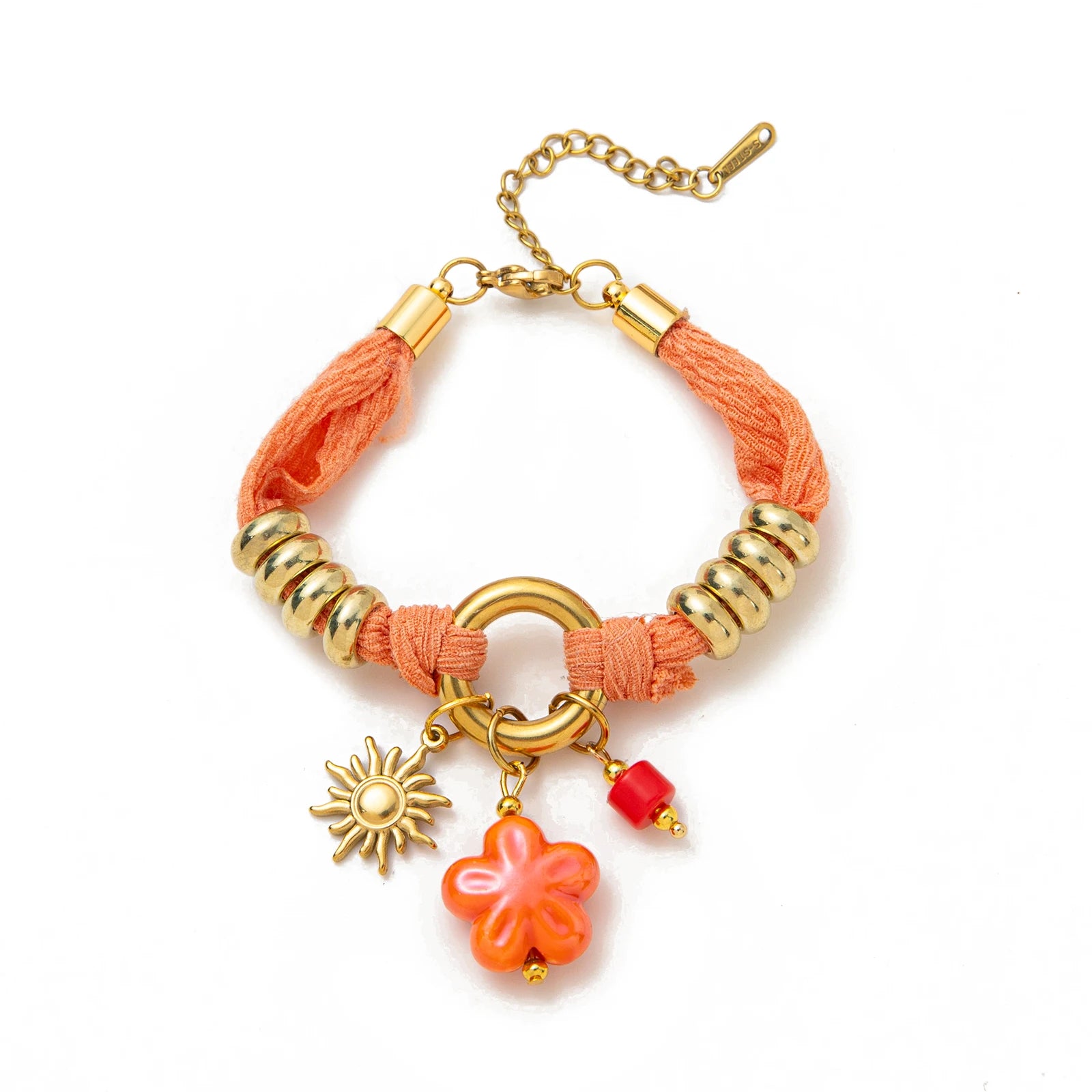 Ins style fresh and sweet bracelet, star flower bracelet, women's woven colorful rope, simple accessory