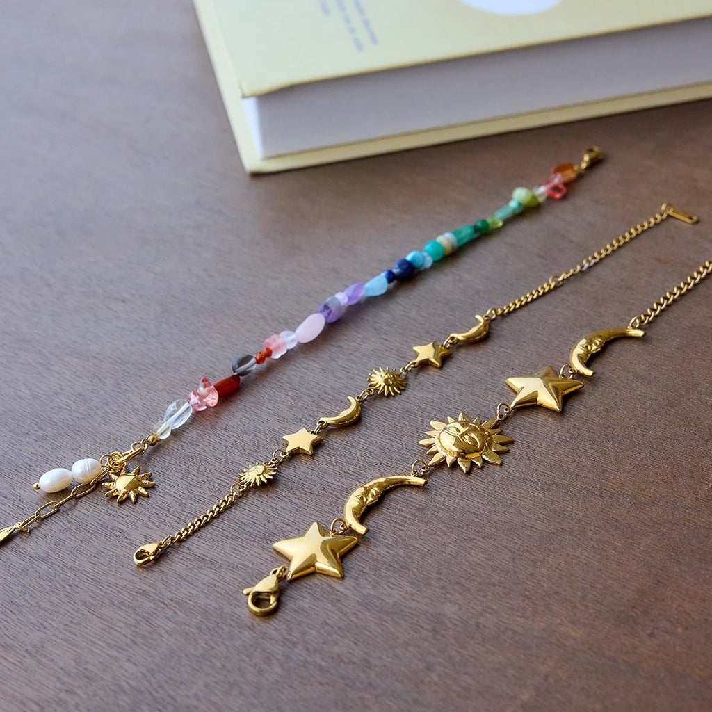 Starfish Pearl Charm Bracelet — Stainless Steel · PS026