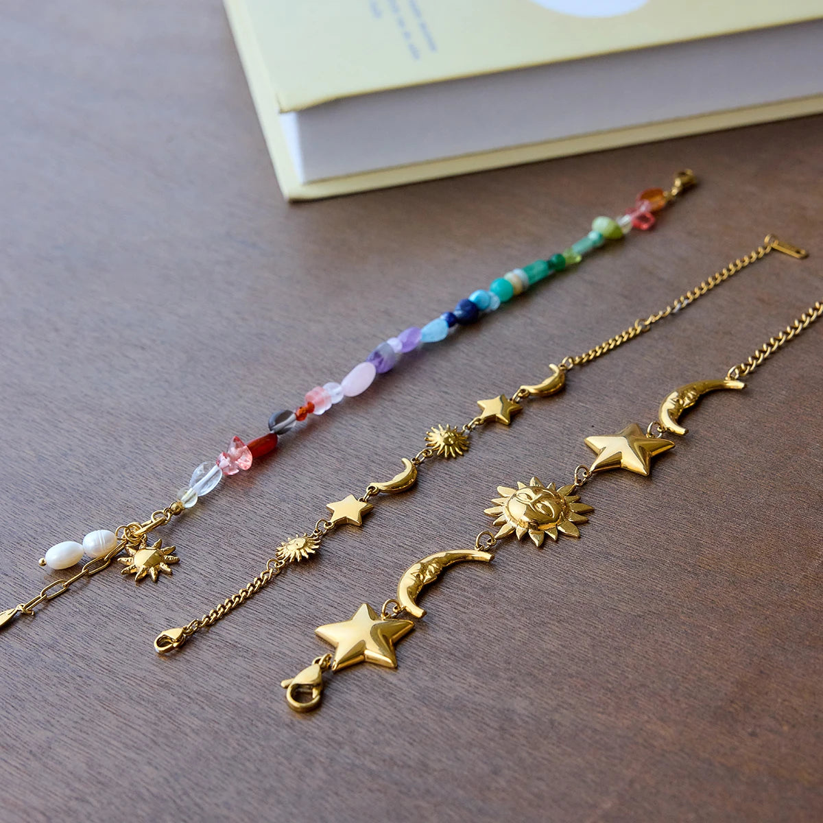 Starfish Pearl Charm Bracelet — Stainless Steel · PS026