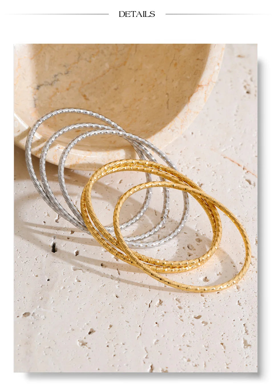 Geometric Layered Bracelet — Gold-Plated Stainless Steel · PS1635