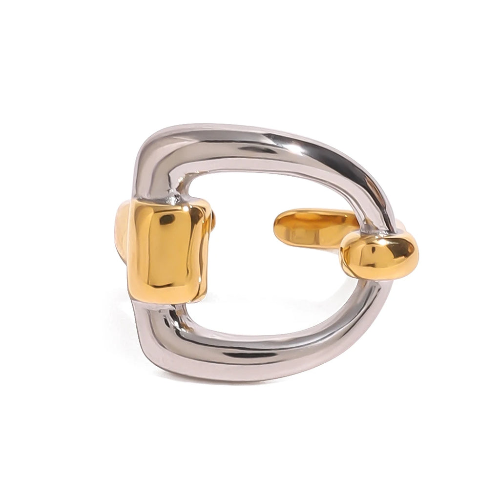 Two-Tone Heart Ring — Stainless Steel · PS272