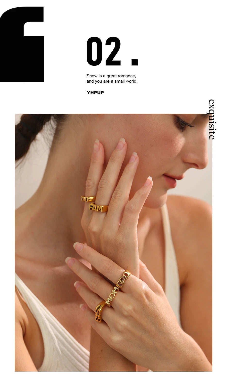 Geometric ring in 18K gold-plated stainless steel.