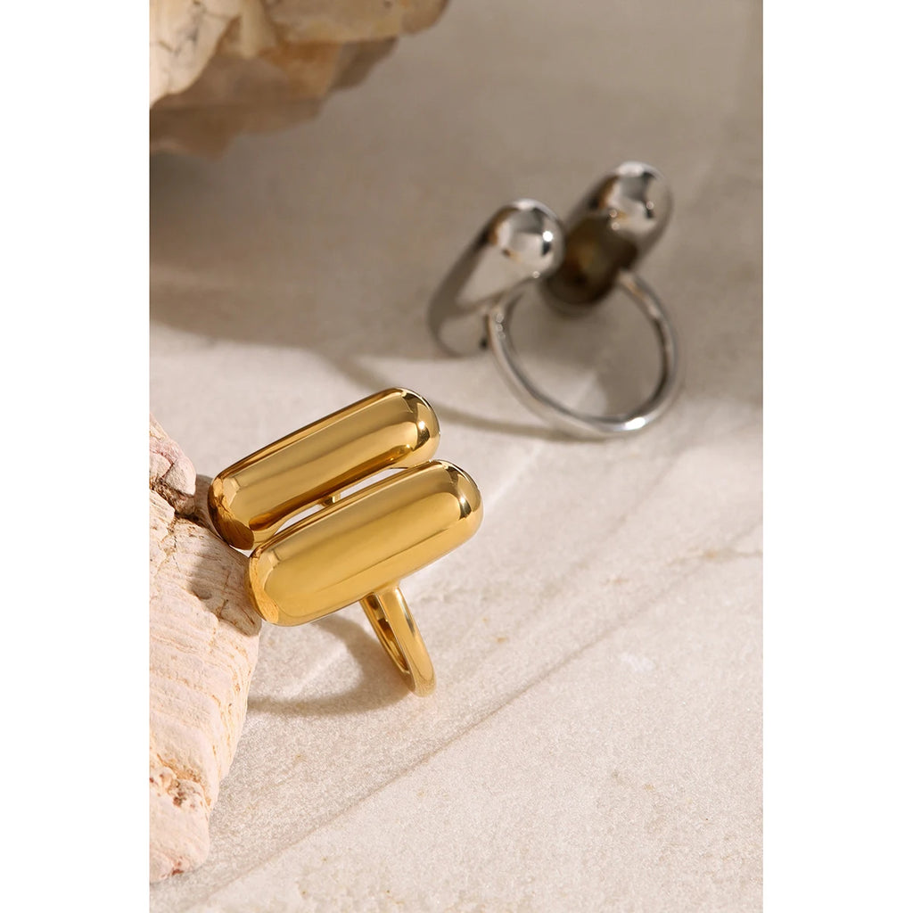 Mixed Statement Ring Stack — Stainless Steel · PS264