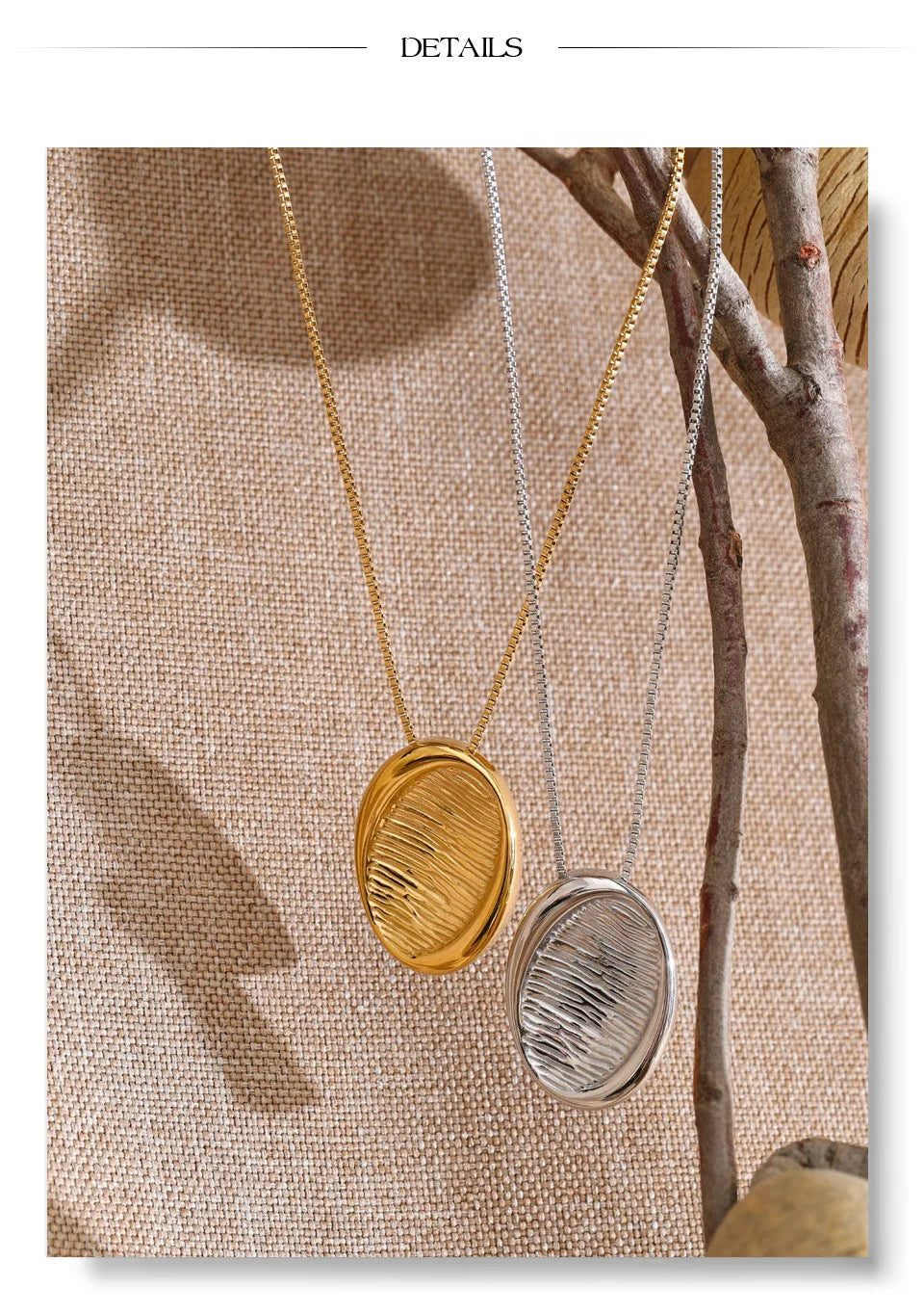 Geometric necklace in gold-plated stainless steel.