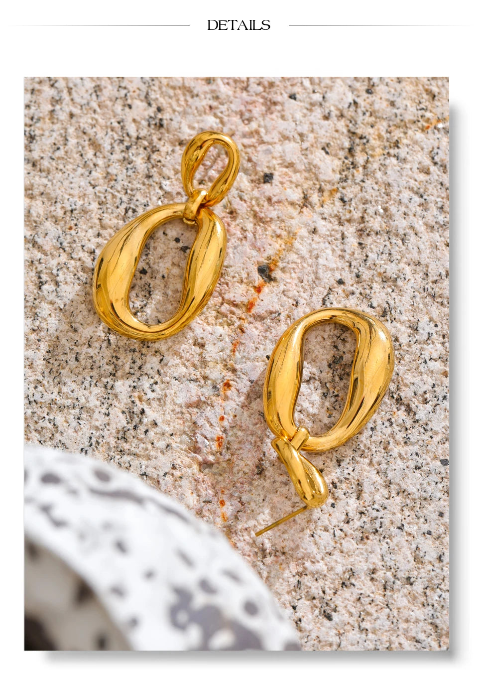Geometric Earrings — 18K Gold-Plated Stainless Steel · PS1738