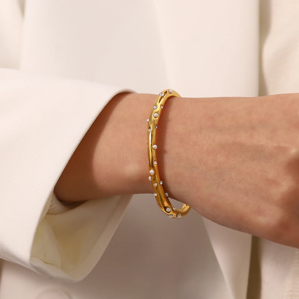 Wide Cuff Open Bracelet — Stainless Steel · PS380