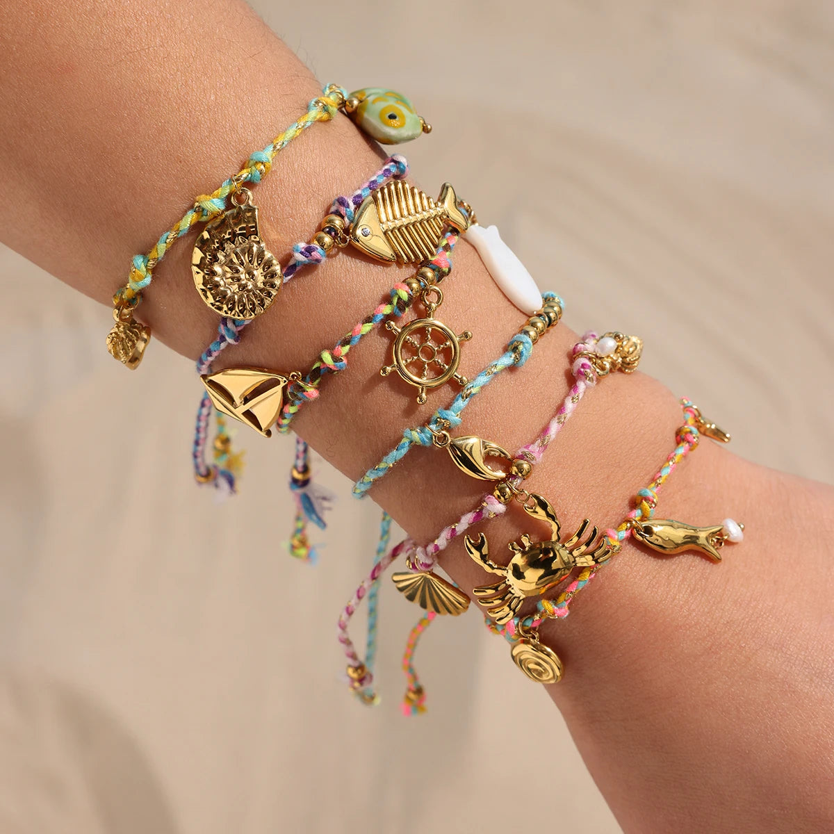 Sea Star Rope Bracelet — Stainless Steel · PS341